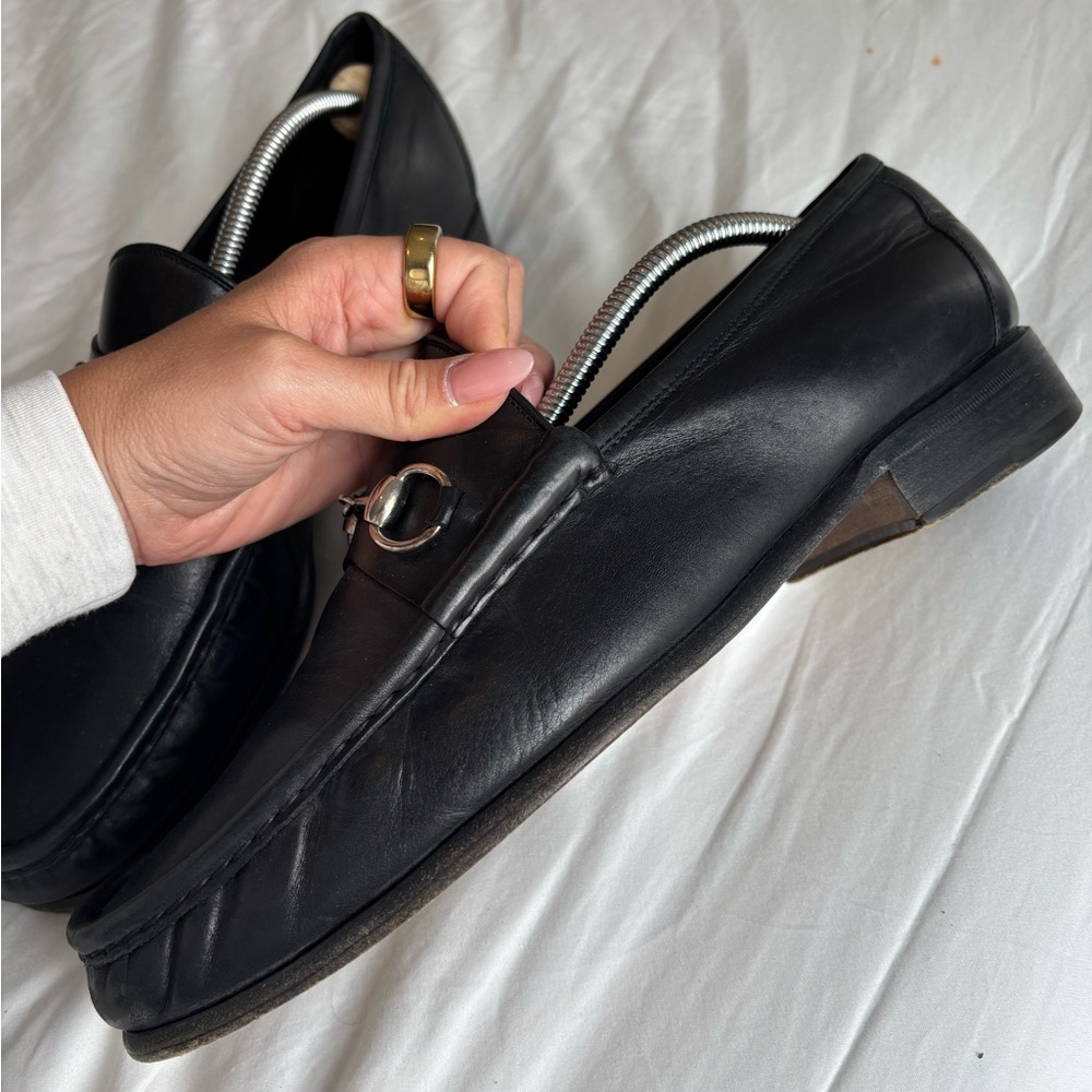 Gucci Black Leather Horsebit Loafers - Picture 3 of 6